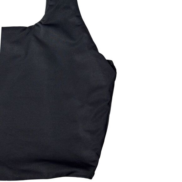 SHEIN Square Neck Buttery Soft Fabric Black Cropped Top - Picture 4 of 6